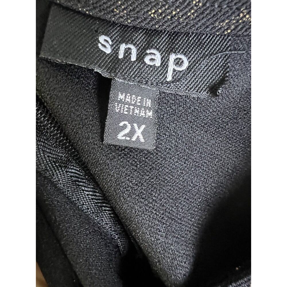 Snap Dress Woman's Size 2XL Gold Black Ruffled Sheath Lined Casual - Picture 3 of 10